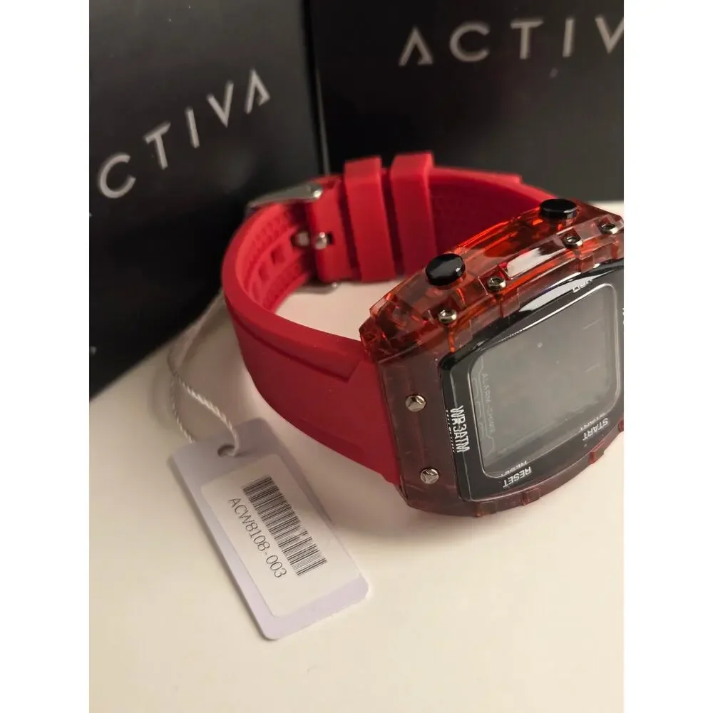 Activa Ranger X Invicta quartz 45mm Red Digital Watch New 3ATM sport Essentials